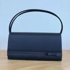 PETITSOIR リボン付 フォーマルバッグ 黒　日本製　喪服バッグ　冠婚葬祭のサムネイル