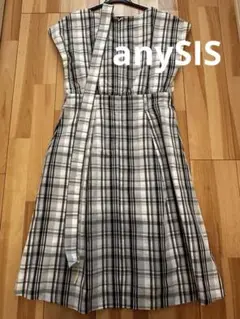 anySIS ワンピース　ロングスカート　チェック