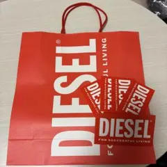 DIESEL ショップ袋 ショッパー レッド、メッセージカードのサムネイル