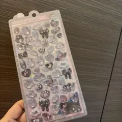 正規品 ボンボンドロップシール しろくろボンボン うさぎ　リボン　黒
