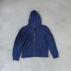 POLO RALPH LAUREN ネイビー ジップアップパーカー キッズM