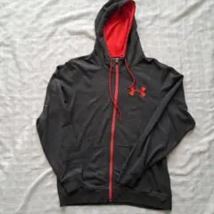 UNDER ARMOUR フルジップパーカー MD グレー/レッド