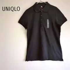 【新品タグ付き】UNIQLO ドライストレッチ カノコポロシャツ 半袖 L 黒