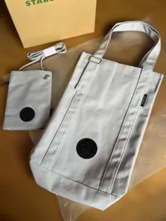 【新品】Starbucksキャンバストートバッグ、ボトルサコッシュセット