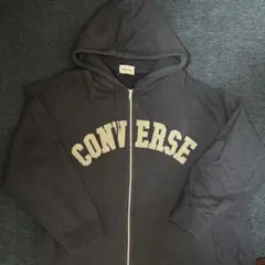 CONVERSE ダークグレー ジップアップパーカー