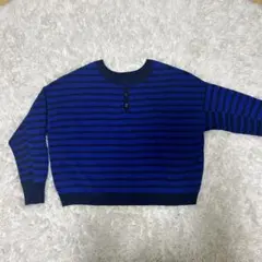 niko and... 青と黒のストライプ ニット M