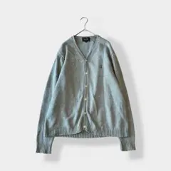 EASTBOY イーストボーイ Ｖネック ロゴ 刺繍 カーディガン グレー M