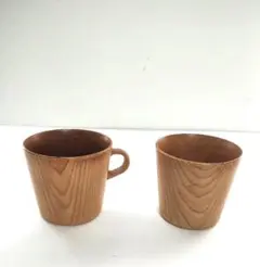 訳あり　木製マグカップ 2個セット