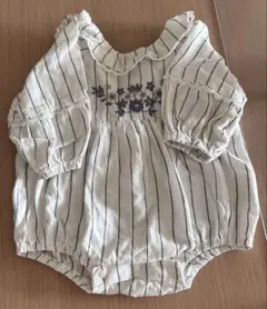 プティマイン　刺繍　ロンパース　70