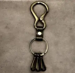 カラビナ キーリング ウォレットチェーンアメカジ 牛本革 ストリートヴィンテージ