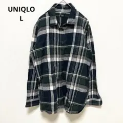 【UNIQLO】ユニクロ ネルシャツ チェック 春 夏 ユニセックス L