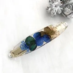 紫陽花ヘアクリップ　レジン　ハンドメイド