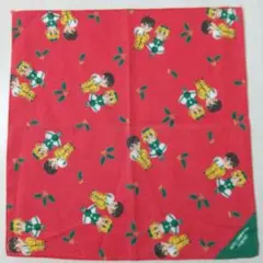 折原みと レトロ ハンカチ 赤 クリスマス柄