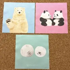 フェリシモ　動物たちのマルチクロス3枚入り　ホッキョクグマ　パンダ　アザラシのサムネイル