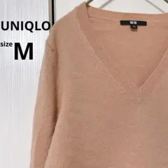 カシミヤ100% UNIQLO ピンク Vネックセーター M