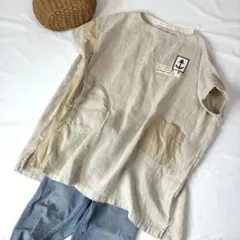 快晴堂 カイセイドウ リネン×ヘンプ 切替プルオーバー ゆったり 日本製のサムネイル