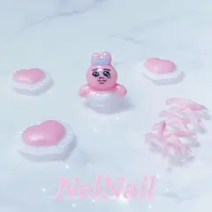 おぱんちゅうさぎ ネイルパーツ 3d 立体 ハート リボン かわいい ぴんく