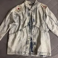 古着 スタッズ付きデニムジャケット y2k グランジ アメカジ