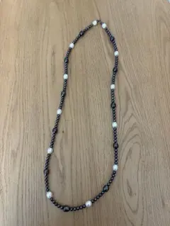 ブラックとホワイトの淡水パールネックレス　証明書付き