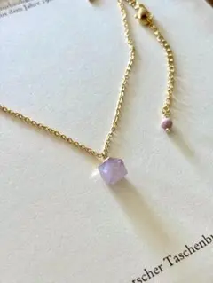 【桜色ローズクォーツとピンクオパールバックチャームの18kgp天然石ネックレス】