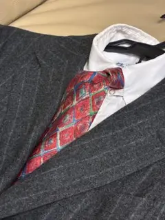 【イタリア製】美品Dunhill シルクプリントネクタイ