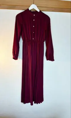 バーガンディ ロングワンピース