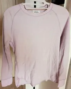 グリーンレーベルリラクシング　薄紫 長袖Tシャツ　サーマル