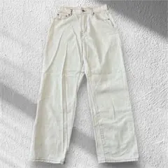 【GRL】ハイウエスト ストレートデニムパンツ M ホワイト コットン100%