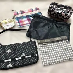 《未使用あり》レスポートサック　ポーチ6点まとめ売り　ハート柄　リボン柄