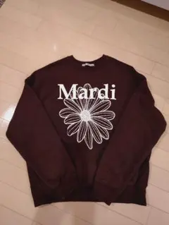 Mardi Mercrediフラワー刺繍スウェット ブラウン