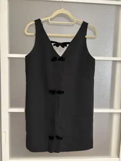 ZARAノースリーブリボン付きミニワンピース Mサイズ タグ付き