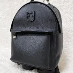 FURLA FAVOLA 本革 ミニリュック 黒 シボ革 ゴールド金具 レザーのサムネイル