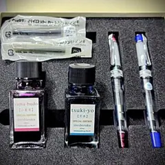 【未使用】パイロット第9期株主優待品 プレラ色彩逢い万年筆2本 インキ色彩雫2色