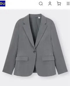 美品［GU］＊ウォッシャブル テーラードジャケットZ ＊GRAY/ S