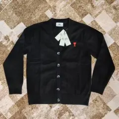☆AMI PARIS アミ パリス ロゴ ウールカーディガン L 男女兼用