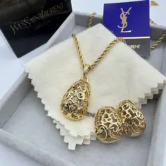 【箱付き】yves saint laurent ネックレス　イヤリング　ゴールド