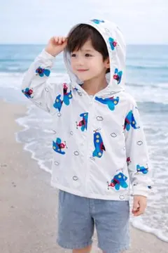キッズ UVカットパーカー フード付き 5T/110cm