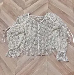 Snidel 星レースシャーリングブラウス美品