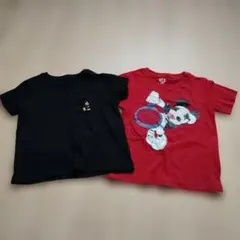 ミッキー Tシャツ 2枚セット（黒・赤）