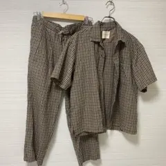 フリークスストア チェック柄セットアップ 半袖シャツ&パンツ S