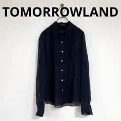 『TOMORROWLAND』トゥモローランド(38)長袖ブラウス 無地 シアー