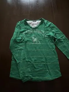 le coq sportif 緑 ストライプ 七分袖カットソー