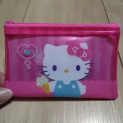헬로 키티 플랫 파우치 지퍼 가방 신품 미사용 키티