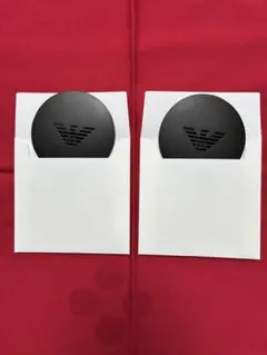 エンポリオアルマーニ　レザーコースター　黒　2枚組　新品未使用品　匿名配送