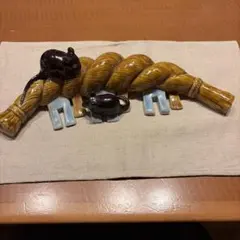 ヴィンテージ！九谷焼 浅蔵五十吉 しめ縄鼠 置物 縁起物