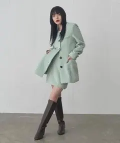 Fekete ミントグリーン チャスタージャケット