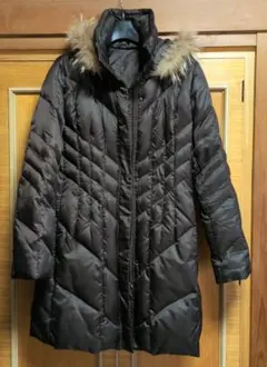 ダウンコート　ファーもフードも取外可能　Mサイズ　ダークブラウン系