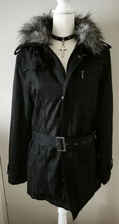 Y2K グランジ ダークコア ファー ミリタリージャケット お兄系