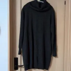 コフレ　カシミヤ100%　チュニック　ミニワンピース　セーター　ニット　グレー