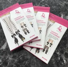 ドット柄　白　黒　beileisi ニーハイストッキング4足　まとめ売り　訳あり